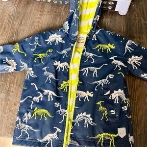 Hatley Blue Dinosaur Raincoat with Yellow Accents